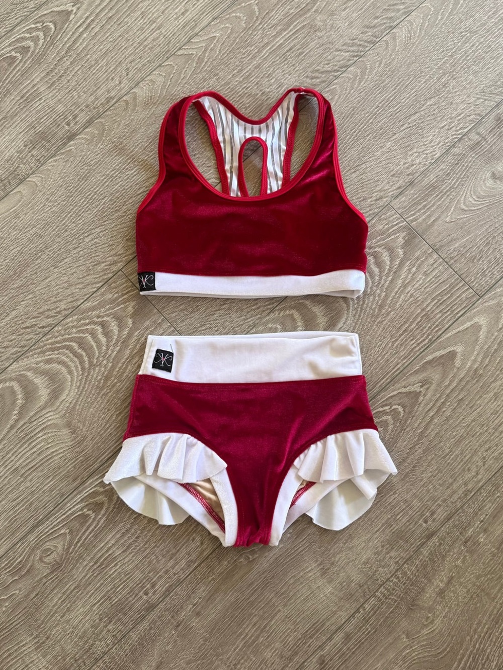 Kandi Kouture, Velvet Christmas Set in Red White, CL Child 7/8
